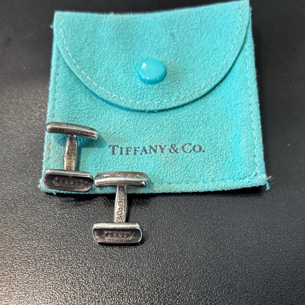 Authentic Retired Tiffany & Co. 1837 925 Classic Sterling Silver Cufflinks